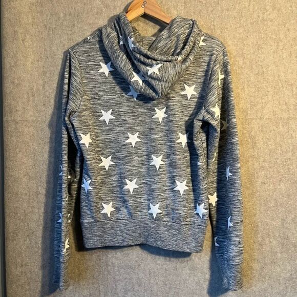 Heathered Grey‎ Reflex White Star Hoodie Size Large - Picture 5 of 6